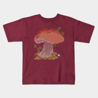 Cross Stitch Mushroom Kids T-Shirt